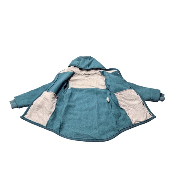 Disana Felix Wool Fleece Hooded Jacket Teal Blue Kids Size 110 116 5-6 Years - Picture 6 of 12